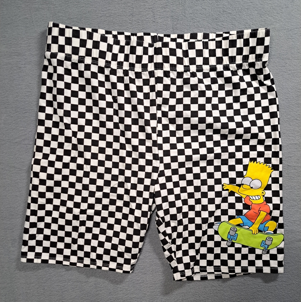 Kids Checkered Pajama Shorts with Cartoon Print